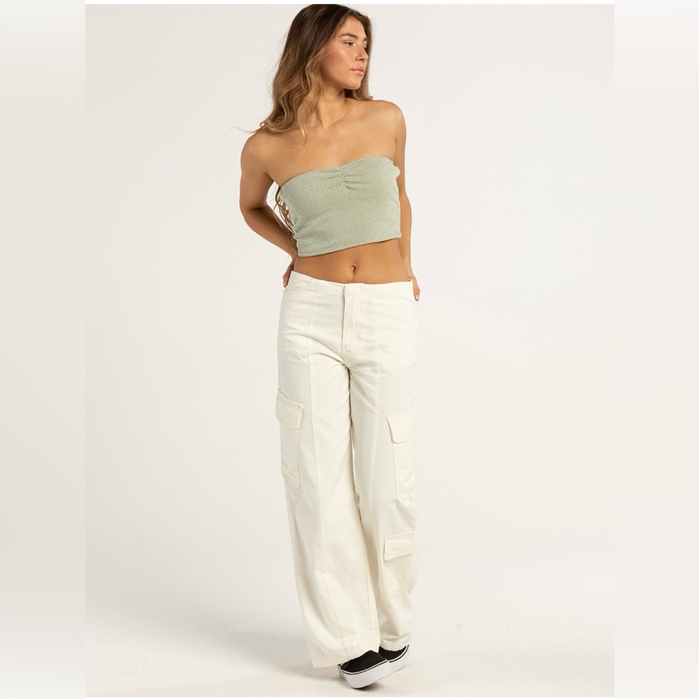 FULL TILT Low Rise Invisible Waist Womens Cargo Pants - WHITE size 25